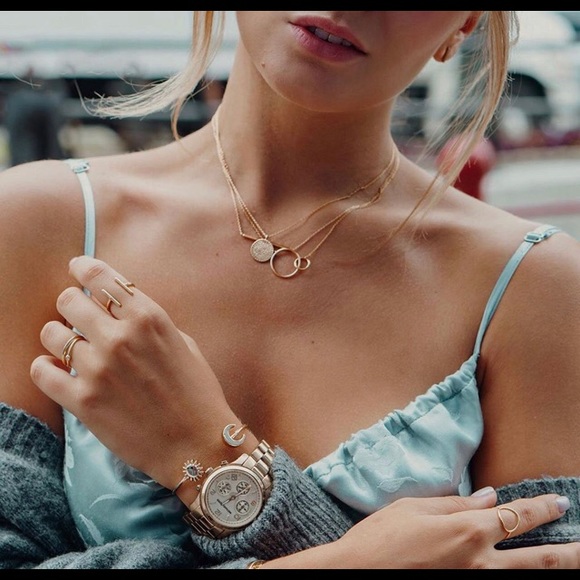 πHOST PICK 8/2! - Interlocking Open Circle Pendant - Rose gold - Picture 2 of 7